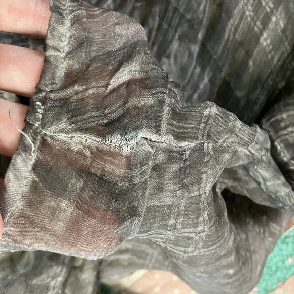 Grizas Silk Textured Bubble Midi Dress Womens S Gray Lagenlook Boho Artsy - Picture 13 of 13